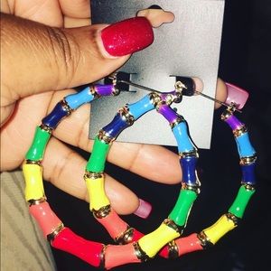 Beautiful Multicolored Hoops Earrings